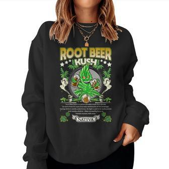 Root Beer Kush Hybrid Cross Marijuana Strain Cannabis Leaf Beer Sweatshirt | Mazezy