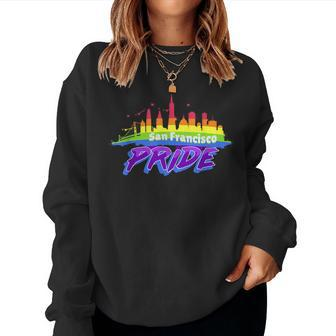 San Francisco Pride - Rainbow Golden Gate Bridge Women Sweatshirt | Mazezy