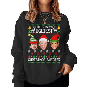 Santa Joe Biden This Is My Ugliest Christmas Sweater Ugly Women Sweatshirt | Mazezy AU