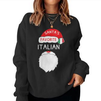 Santas Favorite Italian Italian Christmas Women Sweatshirt | Mazezy