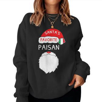 Santas Favorite Paisan Italian Pride Christmas Women Sweatshirt | Mazezy