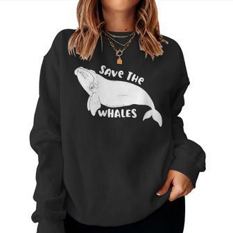 Save The Whales North Atlantic Right Whale Women Sweatshirt | Mazezy