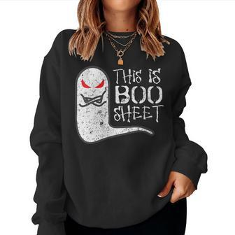 Scary This Is Boo Sheet Halloween Costume Ironic Joke Women Sweatshirt | Mazezy