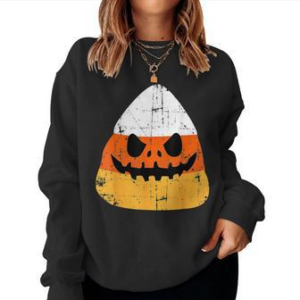 Scary Halloween Candy Corn Spooky Costume Women Sweatshirt - Thegiftio UK