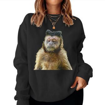 Scary Knight Clothing Capuchin Pet Monkey Organ Grinder Women Sweatshirt | Mazezy
