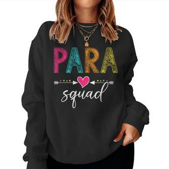Back To School Para Squad School Paraprofessional Teacher Women Sweatshirt - Monsterry UK