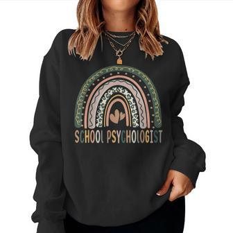 School Psychologist Psychology Teacher School Psych Rainbow Women Sweatshirt | Mazezy