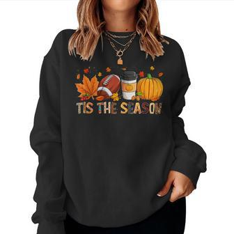 The Season Leopard Pumpkin American Football Halloween Fall Halloween Women Sweatshirt | Mazezy