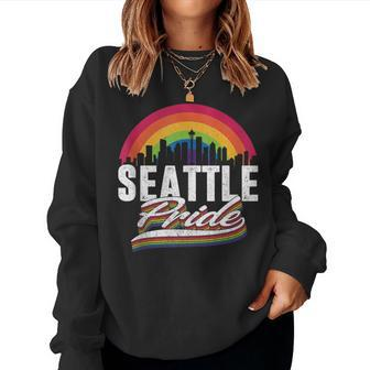 Seattle Lgbt Lesbian Gay Bisexual Rainbow Lgbtq Pride Women Sweatshirt | Mazezy AU