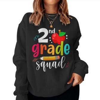 Second Grade Squad Funny Back To School 2Nd Graders Teachers Women Crewneck Graphic Sweatshirt - Monsterry