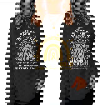 In September We Wear Gold Childhood Cancer Awareness Rainbow Women Sweatshirt | Mazezy