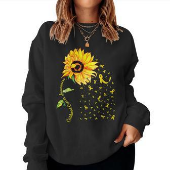 In September Wear Gold Childhood Cancer Awareness Sunflower Women Sweatshirt