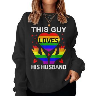 Same Sex Wedding Gay Pride Queer Rainbow Flag Lqbt Husband Women Sweatshirt | Mazezy