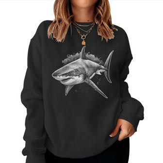 Shark Beach Lover Ocean Animal Graphic Novelty Women Sweatshirt - Seseable