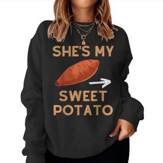 Shes My Sweet Potato I Yam Matching Couple Halloween Fall Sweet Potato Women Sweatshirt | Mazezy