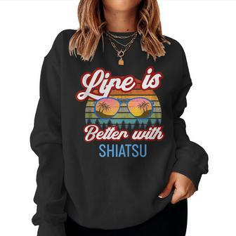 Shiatsu Vintage Sunset Shiatsu Teacher Beginner Women Sweatshirt | Mazezy