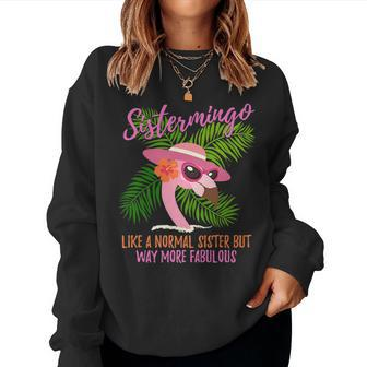Sistermingo Cute Summer Vibes Pink Flamingo For Sister Women Sweatshirt | Mazezy