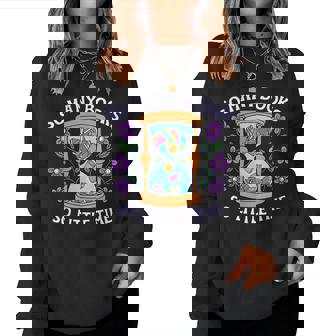 So Many Books Little Time Book With Flower Read Book Lovers Women Sweatshirt | Mazezy