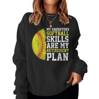 Softball Dad Mom Baseball Player Women Sweatshirt | Mazezy