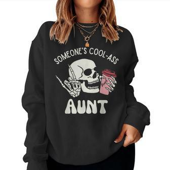 Someone's Cool Ass Aunt Cool Auntie Club Skull Skeleton Women Sweatshirt - Monsterry CA