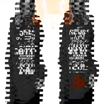 Sometimes I Just Have To Let God Fix It Funny Sarcastic Women Crewneck Graphic Sweatshirt - Seseable