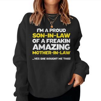 Son In Law Fathers Day From Mother In Law Women Sweatshirt | Mazezy UK