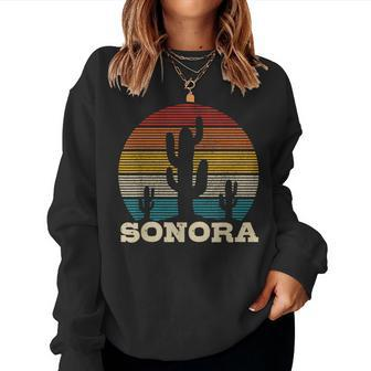 Sonora Mexico Cactus Vintage Retro Desert Souvenir Women Sweatshirt | Mazezy