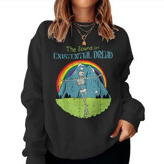 The Sound Of Existential Dread Skeleton Fun Retro Women Sweatshirt - Monsterry