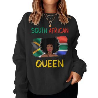South African Queen South Africa Flag African Girl Pride Women Sweatshirt - Monsterry UK