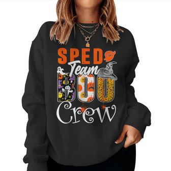 Sped Team Boo Crew Ghost Halloween Costume Teacher Women Sweatshirt | Mazezy