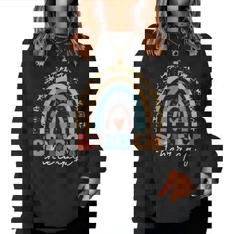 Speech Therapy Rainbow Slp Speech Pathologist Women Sweatshirt - Seseable