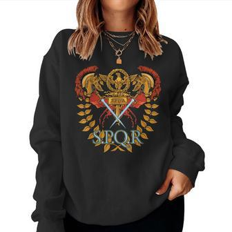 Spqr Ancient Rome Roman Empire Christmas Birthday Women Sweatshirt | Mazezy