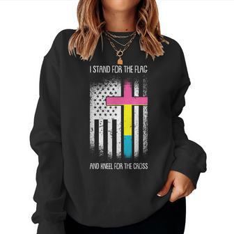 I Stand For The Flag Lgbt-Q Pan-Sexual Pride Christian Ally Women Sweatshirt | Mazezy
