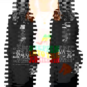 Stepping Into Junenth Like My Ancestors Shoes Black Women Women Sweatshirt | Mazezy