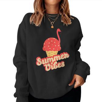 Summer Vibes I Souvenir I Flamingo Ice Cream I Chill Women Sweatshirt | Mazezy