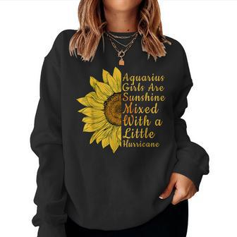 Sunflower Aquarius Woman January And February Birthday Women Sweatshirt | Mazezy