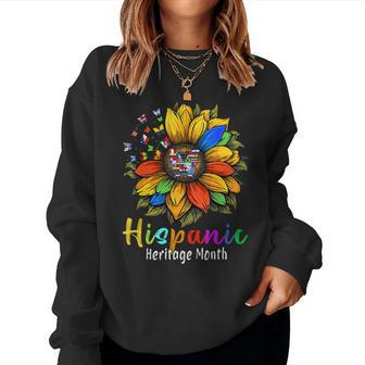 Sunflower Latin Countries Flags Hispanic Heritage Month Women Sweatshirt | Mazezy