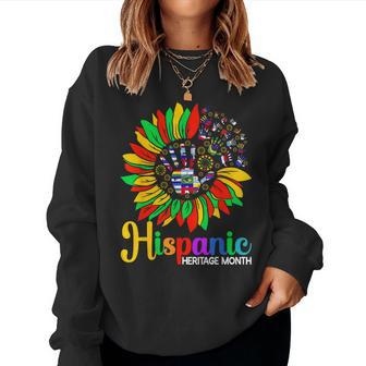 Sunflower Latino Hispanic Heritage Month Roots And Flags Women Sweatshirt