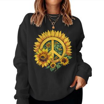 Sunflower Peace Sign Women Sweatshirt - Monsterry UK