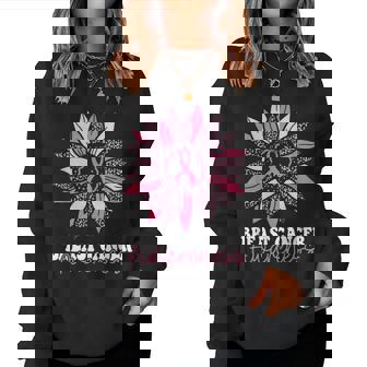 Sunflower Wear Pink Breast Cancer Awareness Warrior Women Sweatshirt - Monsterry