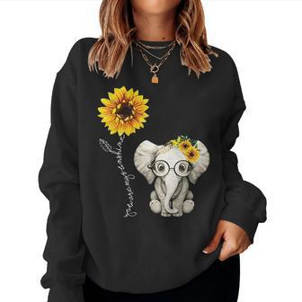You Are My Sunshine Hippie Sunflower Elephant Friend For Elephant Lovers Women Sweatshirt | Mazezy