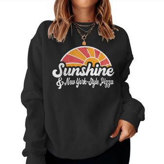 Sunsine And New York-Style Pizza Girls Vintage Women Sweatshirt | Mazezy