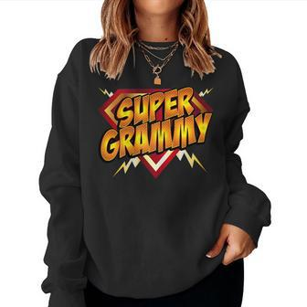 Super Grammy Superhero Grandmothers Comic Book Women Women Sweatshirt | Mazezy