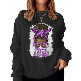 Support Squad Afro Messy Bun Leopard Lupus Awareness Women Sweatshirt | Mazezy DE