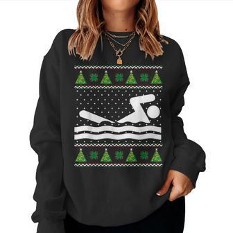 Swimming Ugly Christmas Sweater Women Sweatshirt - Seseable