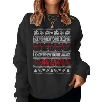 Tachy Nurse And Doctor Ugly Christmas Sweater Medical Ekg Women Sweatshirt - Monsterry DE