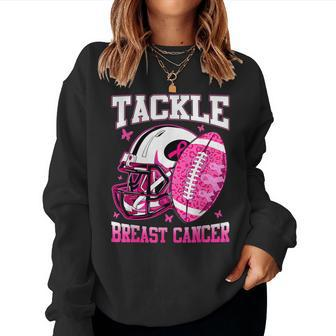 Tackle Breast Cancer Awareness 2023 Pink Ribbon Women Sweatshirt - Monsterry AU
