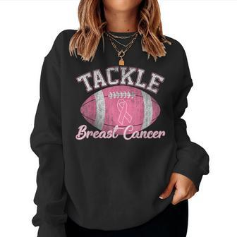 Tackle Breast Cancer Awareness Football Lovers Women Sweatshirt - Seseable