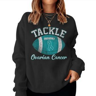 Tackle Ovarian Cancer Awareness Football Lovers Women Sweatshirt - Monsterry DE