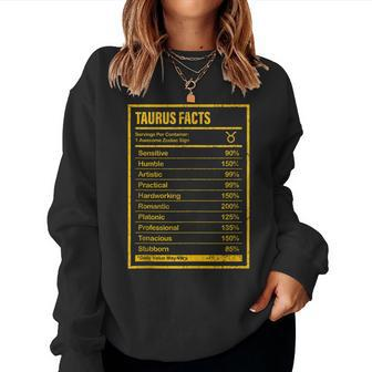 Taurus Facts Apparel For Men And Women Funny Zodiac Gift Women Crewneck Graphic Sweatshirt - Thegiftio UK